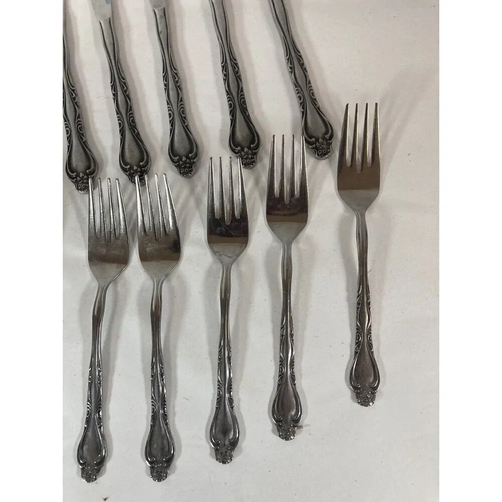 Orleans PRYTANIA Stainless Steel Japan Lot Of 16 Pieces Salad Forks Knives Spoon